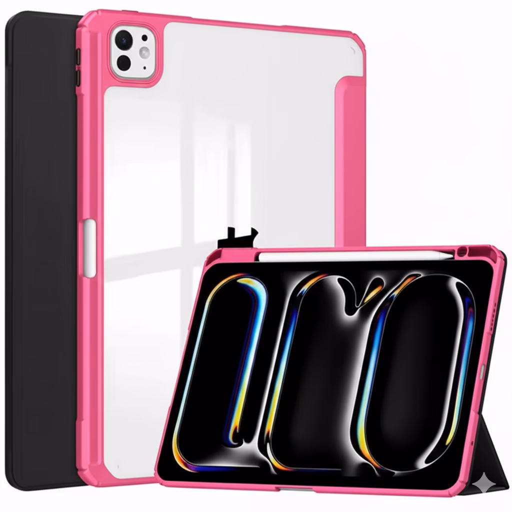 iPad 9.7 (Pro 9.7, iPad 5/6/Air 1/2) - Smart Folio with Pen Slot - Hot Pink